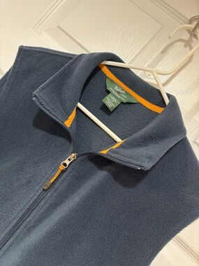 WOOLRICH Men's Navy Fleece Full-Zip Vest